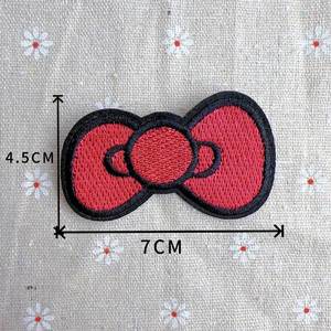 New Hot Iron on Embroidered <b>Red</b> Bowknot Patch for Hat Hoodies Decoration - Product Image 6