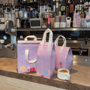 Sac isotherme portable en aluminium imprimé pour emballage alimentaire à emporter, idéal pour thé au lait froid - Product Image 1