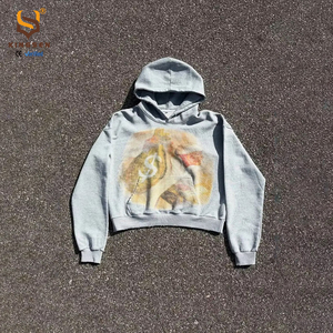 High Quality 500gsm Hoodies Heavyweight Men's Oversized Hoodies French Terry Hoodies Drop Shoulder Men Hoodies Printing Hoodies - Product Image 4