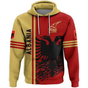 Sweat-shirts et pulls à capuche pour hommes avec motif drapeau et carte de l'Albanie, impression aigle, survêtements de <span class=keywords><strong>mode</strong></span>, hauts de sport à capuche pour hommes - Product Image 6