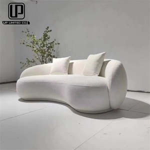 Tela de Lana de Cordero de Primera Calidad, Suave al Tacto, para Cuero Sintético con Diseño de Luna Curva, Color Blanco - Product Image 1