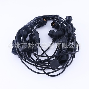 <b>Led</b> <b>Light</b> Strings E27 Socket Flat Cable Waterproof Outdoor Lamp Holder With Plug Connector Set - Product Image 2