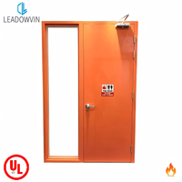 Porte coupe-feu commerciale en acier galvanisé à rupture de pont thermique, homologuée UL, résistance au feu 3 heures, avec vitre de vision et fonction de sortie de secours sécurisée