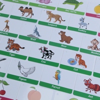 Cartes flash éducatives imprimées personnalisées pour enfants, cartes de jeu parlantes, cartes d'apprentissage en gros, cartes de mémoire vertes pour l'apprentissage de l'alphabet