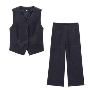Zaz Clothing Gilet de costume en <span class=keywords><strong>lin</strong></span> imitation de maternité pour femmes avec <span class=keywords><strong>pantalon</strong></span> lanterne en <span class=keywords><strong>lin</strong></span> - Product Image 1