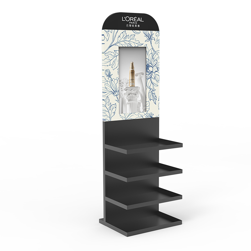 Apache Custom Modern Single-Sided Custom Material Skincare Display Rack for Perfume Stores-Multi-Tier Light-Duty Retail Stand — view 3