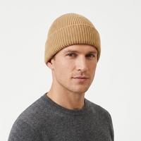 Bonnet unisexe en tricot côtelé uni avec revers, en acrylique, chaud et extensible pour l'hiver, personnalisable avec logo, pour hommes et femmes