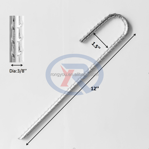 Nhiệm vụ nặng nề 12-16-inch tốc độ thép vết sưng mặt đất cốt thép cổ phần mạ kẽm 3/8 1/2-inch đường kính móc cốt thép Neo gai Kim loại - Product Image 3