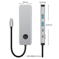 9 in 1 Multifungsi USB 3.0 Hub Docking Station 4K 30Hz untuk Port HDMI TF/SD PD100W USB/Type C 3.0 Adapter USB C Hub untuk Laptop