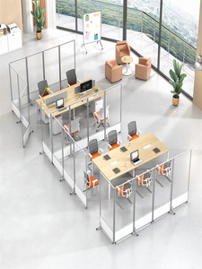 <span class=keywords><strong>Cloison</strong></span> de séparation mobile en acrylique transparent, pliable, en plastique, pour bureau, école, entrepôt, salle de bain, réglable - Product Image 4