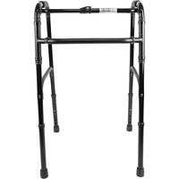 Andador para Adultos PEPE Sin Ruedas (Negro) de Aluminio con Agarres Acolchados, Altura Ajustable y Plegable, para Personas Mayores, 2.5 kg, P10012