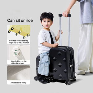 <span class=keywords><strong>Valigia</strong></span> Cavalcabile per <span class=keywords><strong>Bambini</strong></span> 20 Pollici, Bagaglio <span class=keywords><strong>con</strong></span> Sedile 2-in-1, Passeggino per <span class=keywords><strong>Bambini</strong></span>, Trolley da Viaggio per Studenti, Scatola Giocattolo da Imbarco - Product Image 3
