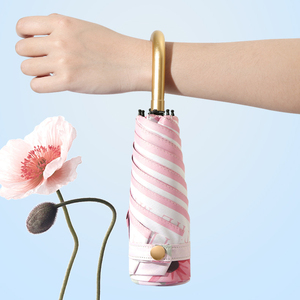 Dd1968 vàng nhỏ xử lý CN Ô 5 gấp túi UPF 50 + mưa Windproof UV bảo vệ nhỏ gọn du lịch ô - Product Image 2