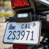 Feu arrière de moto 4 LED blanc homologué E8 12V IP65 étanche ABS noir – Remplacement direct usine