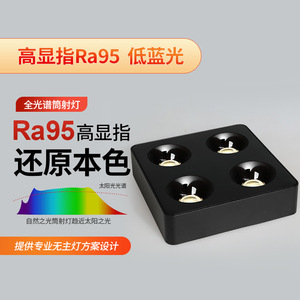 Lámpara LED de techo cuadrada de montaje en superficie, 4 cabezales, ultrafina, minimalista, antideslumbrante, para dormitorio, sala de estar - Product Image 5