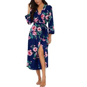 Vintage Luxury Extra <strong>Thick</strong> Breathable <strong>Dressing</strong> <strong>Gowns</strong> Spring Ethnic Thermal Anti-static Unisex Women's Kimono Robe Long Sleeve - Product Image 4