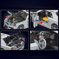 Mould King 10113, coche técnico, modelo de coche de carreras deportivo MOC, montaje de coche, juguetes de ladrillo, regalo de Navidad para niños, juegos de bloques de construcción