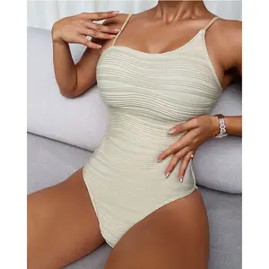 Women's One Piece Swimsuits Tummy Control Halter Slimming Bathing Suit Plunge 1 Piece Swimsuit For Woman