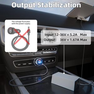 Convertisseur de chargeur de voiture Starlink Mini 3 en 1 avec affichage de la tension LED, entrée 12-36V, sortie 36V 1.67A, adaptateur d'alimentation Starlink Mini 12V - Product Image 3