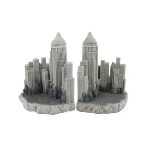 Resin cast New York Empire state building miniature statue decorative bookends