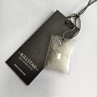 Maßgefertigte Transparente PVC-Hängeetiketten für Kleidung Aufblasbare PVC-Luftkissen-Hangtags mit Kugelkette
