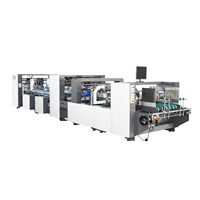 Caja de embalaje de pizza automática digital Máquina de encolado plegable Caja de cartón Carpeta Encoladora