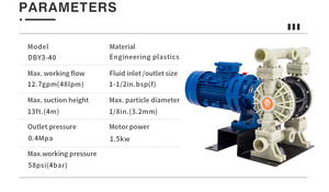 Godo DBY3-40S 1-1/2 "điện màng bơm hóa chất PP nước biển khử Muối ngành công nghiệp bơm - Product Image 4