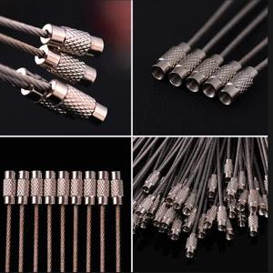 พวงกุญแจลวดสแตนเลส 1.5 มม. 15 ซม. ห่วงคล้องกุญแจทนทานสำหรับล็อคและคาราไบเนอร์ - Product Image 3