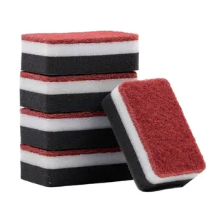 Kitchen Cleaning Tools High-density Brown Black White Dish-washing Sponge Scouring Pad Cleaning Dishes Washing Pot