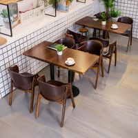 Ensemble table et chaises d'extérieur moderne pour restaurant et hôtel, ensemble de salle à manger 2 places avec marbre, bois, métal et cuir