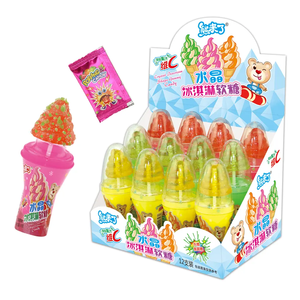 Ice cream shape fruity jelly gummy candy