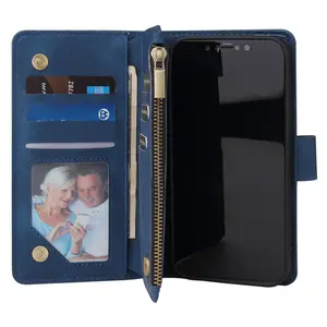Ben telefon için Boyobacase 12 cüzdan kılıf koruyucu kapaklar PU deri kart yuvaları fermuar sikke cep için cep telefonu 12 Pro