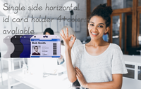 Porte-badge rigide horizontal en ABS à prix raisonnable, avec fente latérale pour carte, durable, pour lanières, vente en gros, OEM, ODM, direct usine