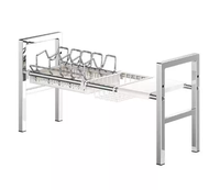 Étagère de rangement sous l'évier en métal durable, organisateur de cuisine multifonctionnel et peu encombrant pour ustensiles de cuisine et outils de nettoyage