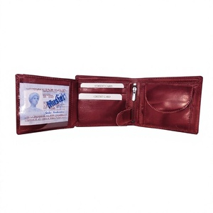 Wholesale Quality Genuine Leather Fashion Waterproof Wallet Customized <b>Men's</b> <b>Purse</b> Embroidery Letter Open Closure Short BS - Product Image 1