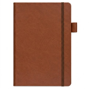 Carnet de notes A5 classique en cuir PU, couverture rigide, agenda professionnel, bleu marine, avec élastique et porte-stylo - Product Image 2