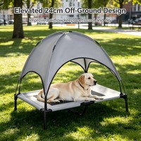 Accessoires pour animaux de compagnie en gros : Lit surélevé pour animaux avec pare-soleil, lit de camp pliable pour chien, en maille respirante et rafraîchissante pour le camping et les voyages