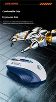 Ratón Inalámbrico 2.4G Recargable para Juegos, Ratón Óptico de 1600dpi, Ratón Bluetooth 3D Resistente al Agua para Computadora Portátil