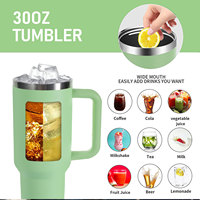 Vente en gros de gobelets isothermes en acier inoxydable de 40 oz et 30 oz avec poignée, compatibles avec les porte-gobelets de voiture, logo personnalisé, fournisseur d'usine en gros