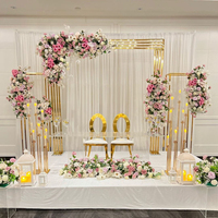 Arche de mariage carrée en métal doré, pliable, durable et écologique, marque Yingsheng, pour événements et scènes de fête - Vente en gros