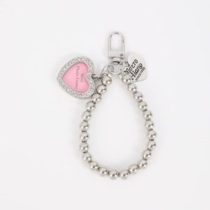 Llavero Rosa Y2K con Corazón y Estrella, Dijes de Estrás y Esmalte, Cadena de Cuentas para Estética Grunge y Coquette - Product Image 3