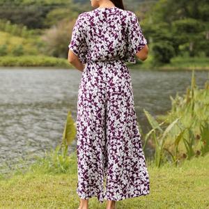 Mono de Pierna Ancha con Tirantes Huecos y Estampado Hawaiano para Mujer, Diseño de Lujo, Alta Calidad, Rayón, 2025 - Product Image 2