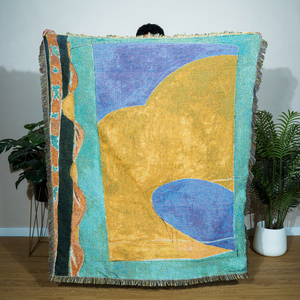 Customize Color Woven Style Sofa <strong>Furniture</strong> Cover Throw Jacquard Blanket Camping Blanket - Product Image 1