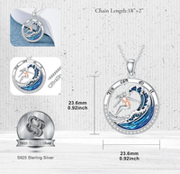 Colliers pendentifs vague fille qui court en argent sterling 925 en gros pour femmes fitness