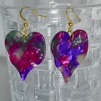 Nouvelle Arrivée Boucles d'Oreilles Tendance en Acrylique avec Pendentif Cœur en Acétate pour Femme Mature et Branchée, Style Personnalisé et Mode