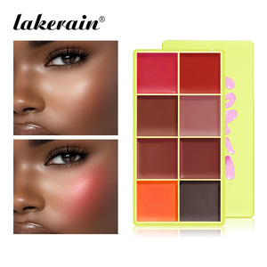 Palette tout-en-un 8 couleurs : Blush, Highlighter, Contouring, Teinte Crème Lèvres et Joues, Waterproof, Cruelty-Free, 8g, <span class=keywords><strong>pour</strong></span> Peaux Foncées - Product Image 5