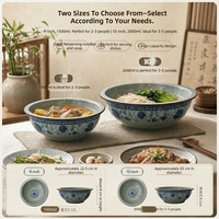 Bol à soupe en céramique polie écologique – Design d'usine de grande capacité, style chinois, résistant au lave-vaisselle et à la chaleur, idéal pour les cadeaux d'affaires
