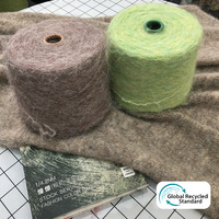 Vente en gros de fil mélangé de laine brossée 4.2Nm Top Dyed Alpaga Long Fiber Wool/Acrylique/Nylon/Polyester recyclé pour le tissage à tricoter
