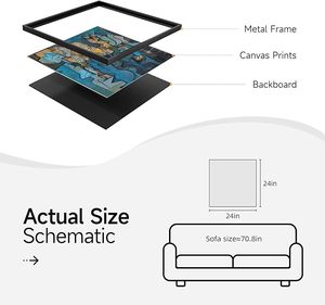 Blue Modern Abstract, <b>Large</b> Canvas Paintings Artwork for Walls, Minimalist for Living Room, Hallway, Bedroom, Office, Bathroom - Product Image 6