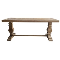 Table à manger rectangulaire rustique vintage de style américain, en bois massif vieilli, pour la maison, café, bar ou gîte.